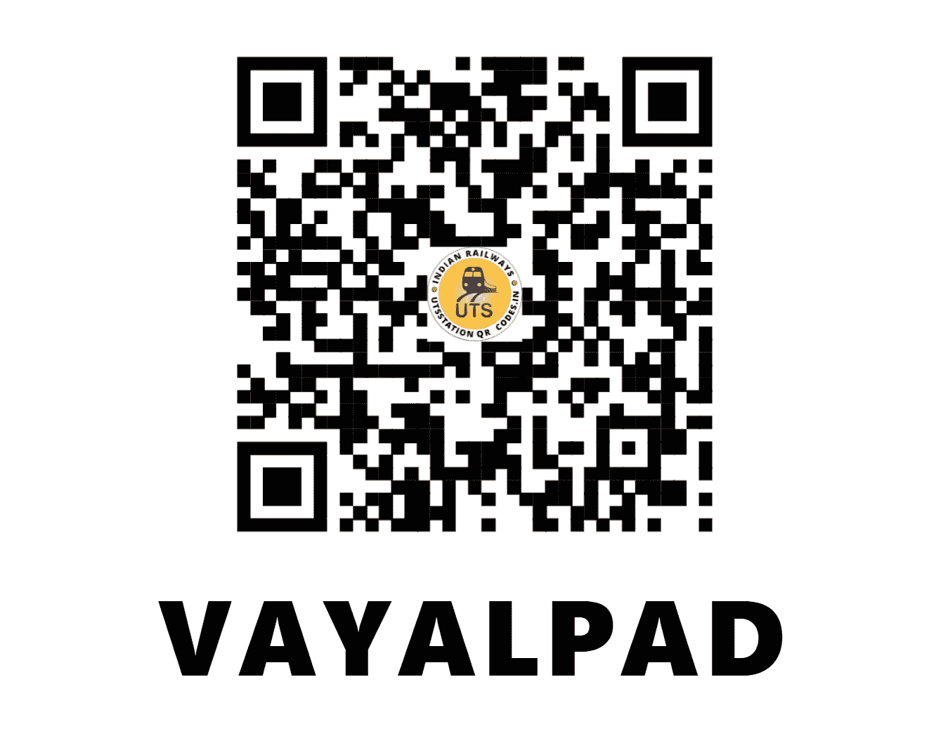 UTS QR Code for VAYALPAD - VLD (SC - ANDHRA PRADESH)